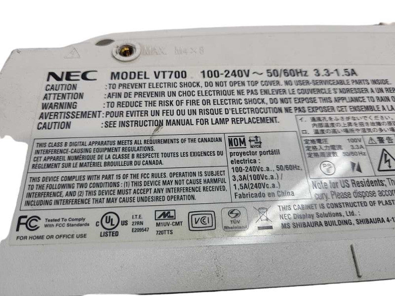 NEC VT700 LCD DATA Projector  &
