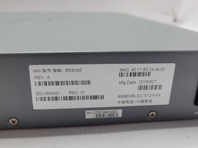Juniper SRX345 8-Port Gigabit 8-SFP Port Service Gateway  _
