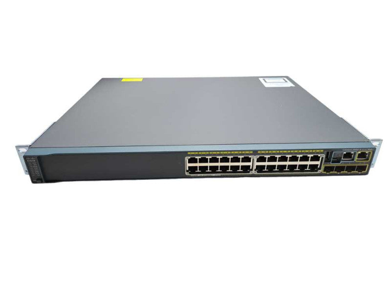 Cisco WS-C2960S-24PS-L 24 Port Gigabit 370W PoE+ Network Switch + Stack Q)