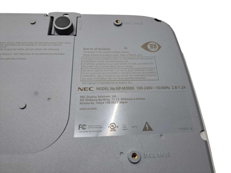 NEC NP-M300X 3000 Lumens Conference Room Projector | 759 Lamp Hours | )