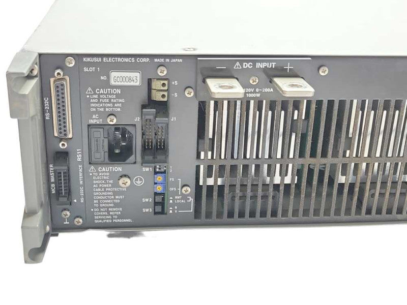 KIKUSUI PLZ1003W 1000W 1.5-120V, 0-200A DC Electronic Load, READ Q_