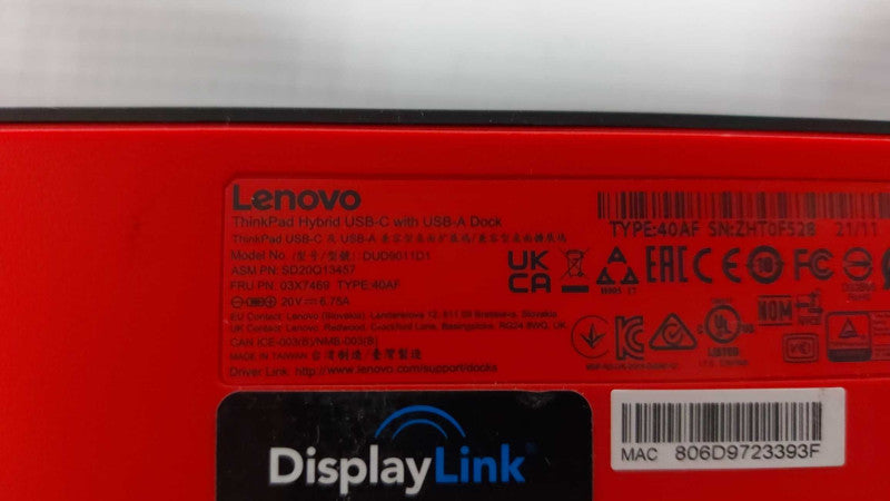 Lenovo Thinkpad Hybrid USB-C w/ USB-A Docking Station DUD9011D1 #