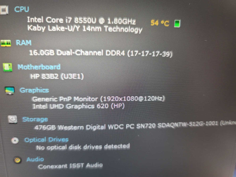 HP EliteBook 840 G5 i7-8550U @ 1.80GHz, 16GB DDR4, 512GB m.2