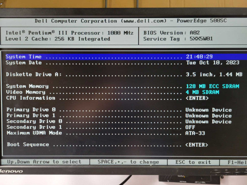 Dell poweredge 500SC Pentium III 1000Mhz, 128MB ECC SDRAM, No HDD _