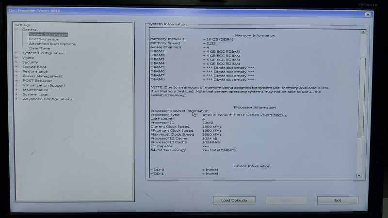 Dell Precision T5810 Xeon E5-1620 V3 @ 3.50ghz / 16gb ram / FirePRo W5100 #