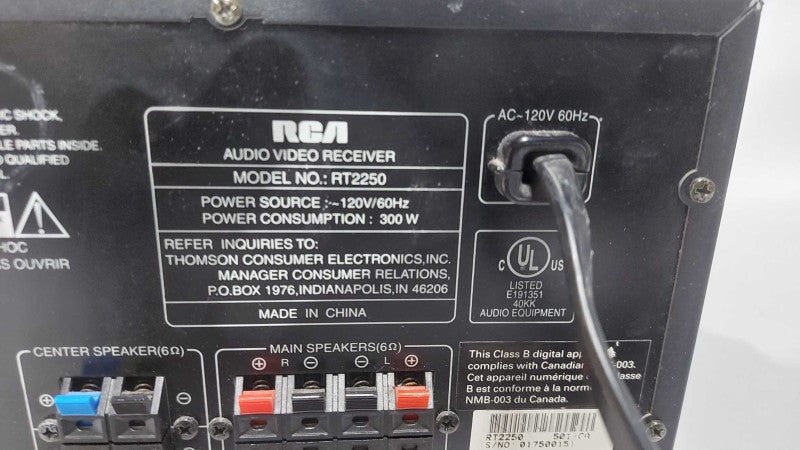RCA Audio Video Receiver RT2250 300W - READ #