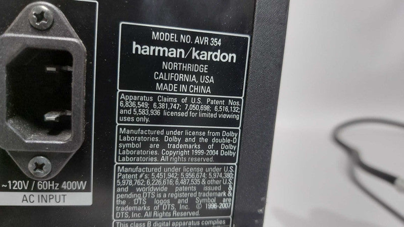 Harman Kardon AVR-354 7.1-Channel A/V Receiver - AS-IS #
