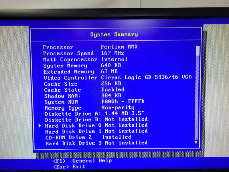 IBM Personal Computer 300GL Pentium MMX 167MHz, 640K system memory, no HDD _