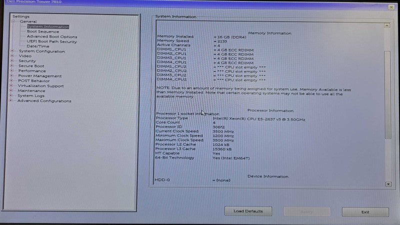 Dell Precision T7810 | Xeon E5-2637 v3 @ 3.50GHz 16GB DDR4 FirePro W5100 GPU )
