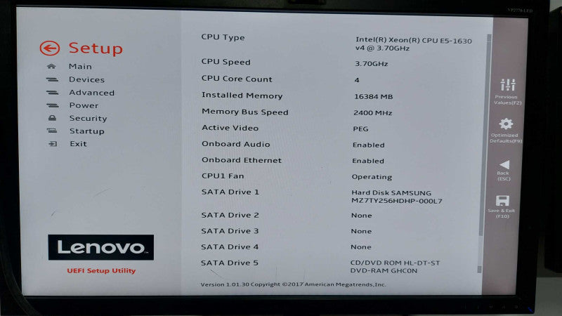 Lenovo Thinkstation P510 Xeon E5-1630 V4 @ 3.70ghz / 16gb ram / Fx1800 gpu #