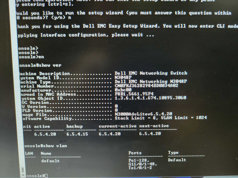Dell N3048P 48 Port Gigabit PoE Network Switch 2x PSU, Factory reset Q_