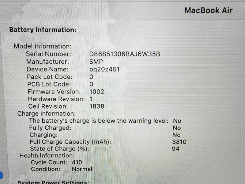 Apple Macbook Air 2018 13\\" Core i5-8210Y @ 1.6GHz 16GB DDR3 250GB SSD (