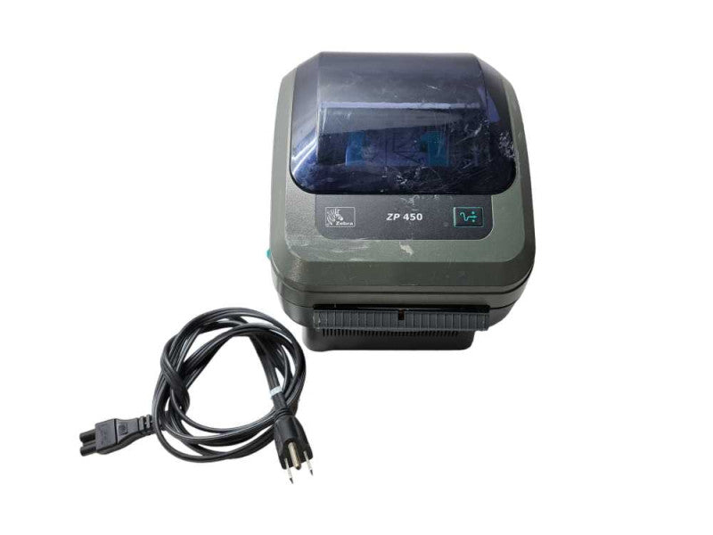 Zebra ZP450 Thermal Label Printer + Base Station & Power Cable )