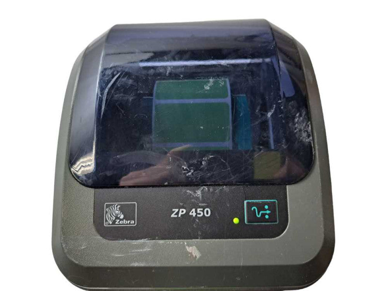 Zebra ZP450 Thermal Label Printer + Base Station & Power Cable )