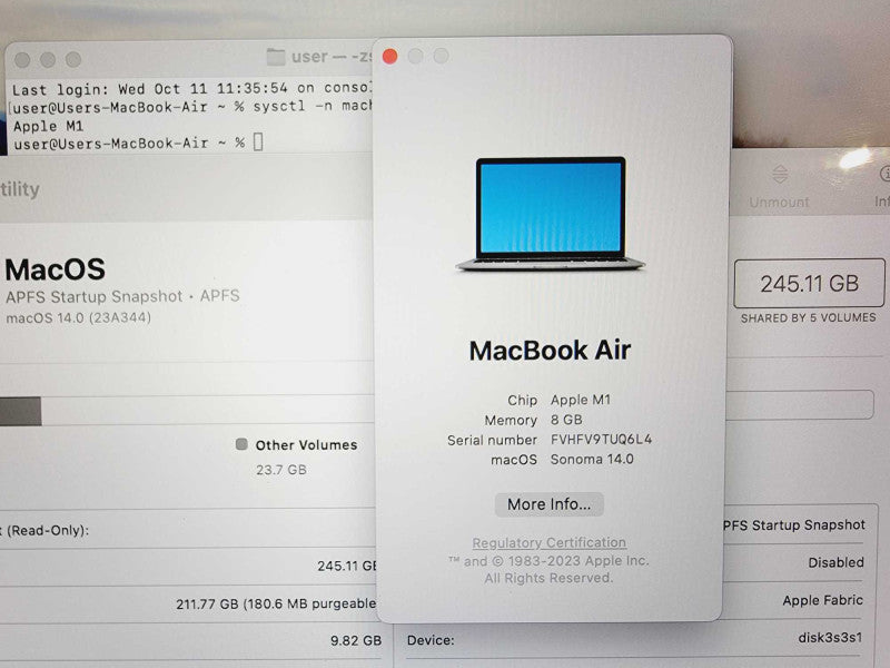 Apple Macbook Air 2020 13\\" Chip M1 8GB Ram 250GB SSD (