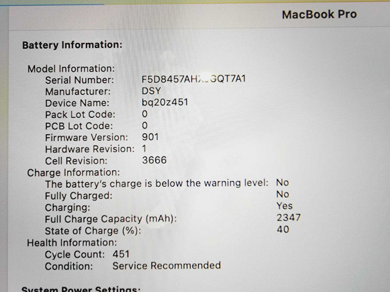 Apple Macbook Pro 2017 13\\" Core i7-7660U @ 2.5GHz 16GB DDR3 250GB SSD [Read] (