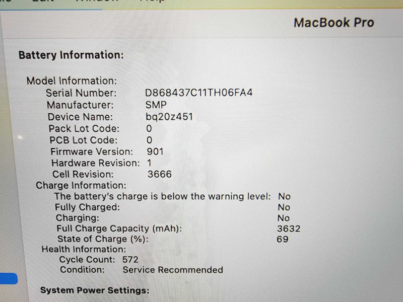Apple Macbook Pro 2017 13\\" Core i7-7660U @ 2.5GHz 16GB DDR3 250GB SSD [Read] (