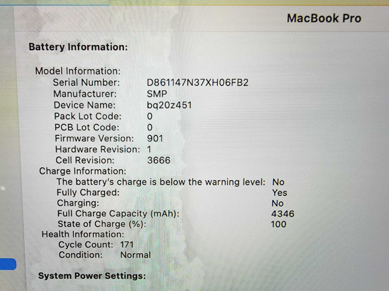 Apple Macbook Pro 2017 13\\" Core i7-7660U @ 2.5GHz 16GB DDR3 250GB SSD [Read] (