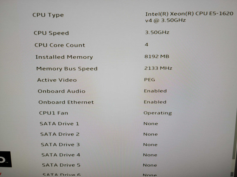 Lenovo ThinkStation P510 - Xeon E5-1620 v4 | 8 GB RAM | NO HDD