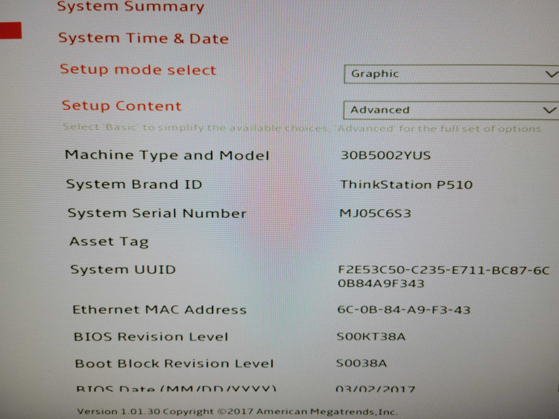 Lenovo ThinkStation P510 - Xeon E5-1620 v4 | 8 GB RAM | NO HDD
