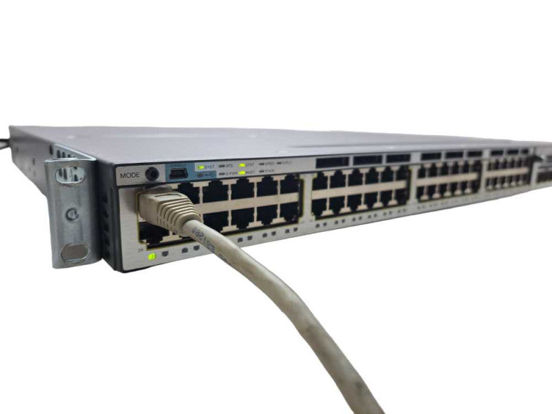 Cisco WS-C3750X-48T-E | 48-Port Gigabit Switch + 10G Module | 2x 350W PSU )