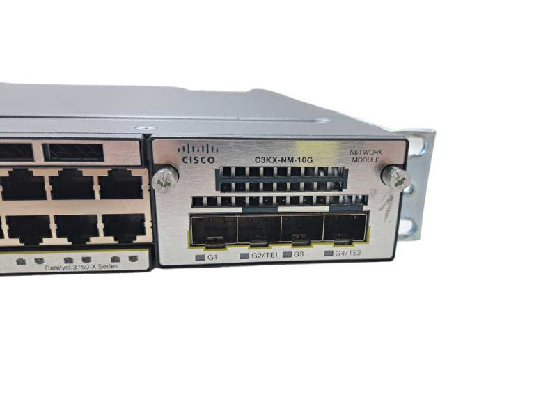 Cisco WS-C3750X-48T-E | 48-Port Gigabit Switch + 10G Module | 2x 350W PSU )