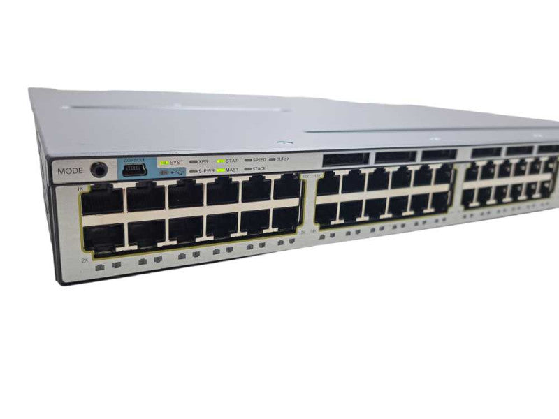 Cisco WS-C3750X-48T-E | 48-Port Gigabit Switch + 1G SFP Module | 2x 350W PSU )