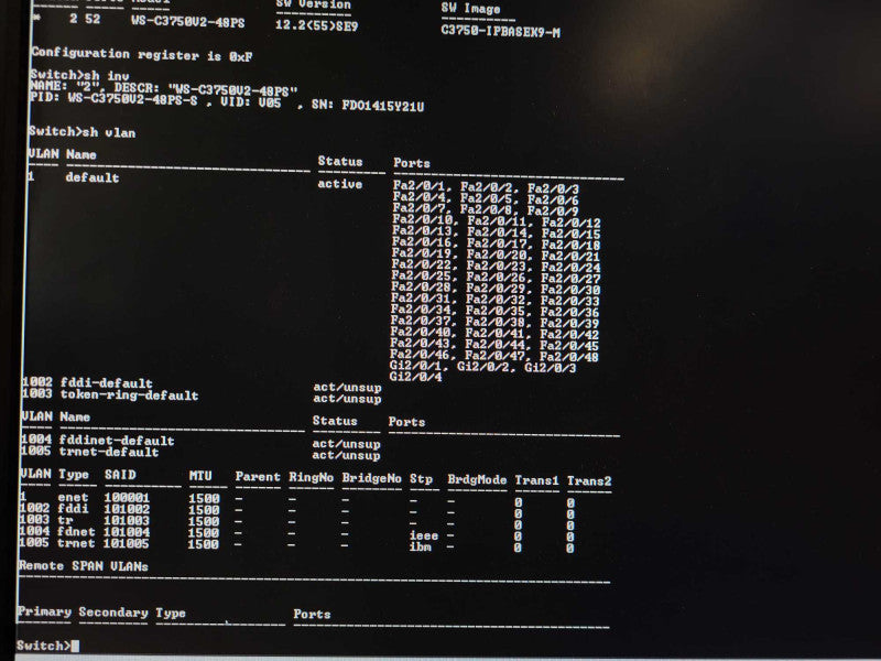Cisco Catalyst WS-C3750V2-48PS-S 48-Port PoE Switch WS-C3750-48PS-S $