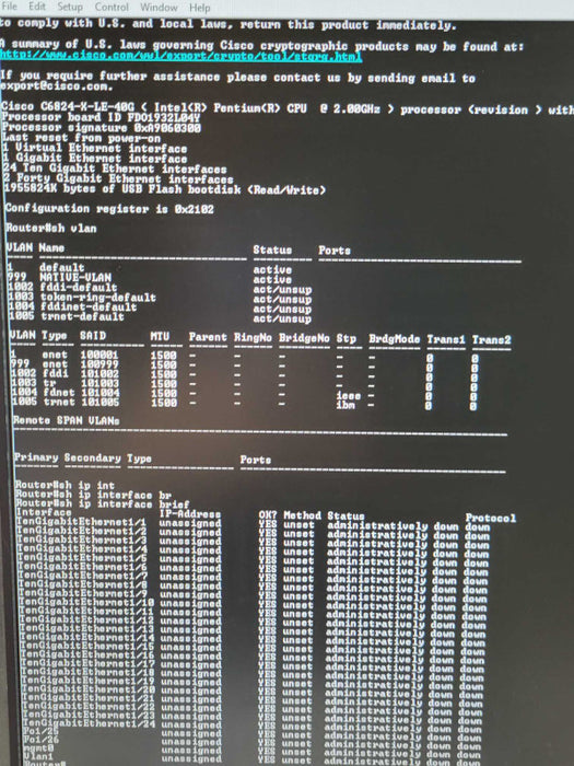 Cisco C6824-X-LE-40G 24-Port 10G and 2x 40G Supervisor, 2x PSU, Factory reset _