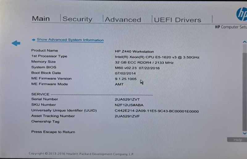 HP Z440 Workstation Xeon E5-1620 v3 @ 3.50GHz 32GB DDR4 | GTX 970 GPU )