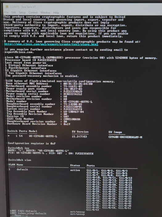 Cisco WS-C2960X-48FPS-L 48 Port PoE+ 2960X Gigabit Switch _