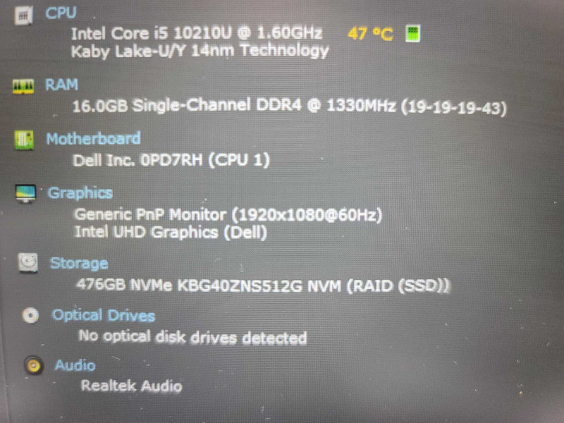 Dell Latitude 3510 i5-10210U@1.60GHz, 16GB DDR4, 512GB m.2  Î²