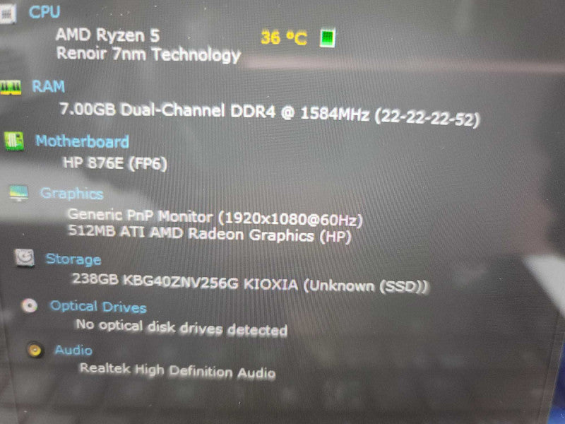 HP Envy x360 Convertible AMD Ryzen 5 8GB DDR4, 512MB ATI AMD Radeon 256GB M.2 Î²