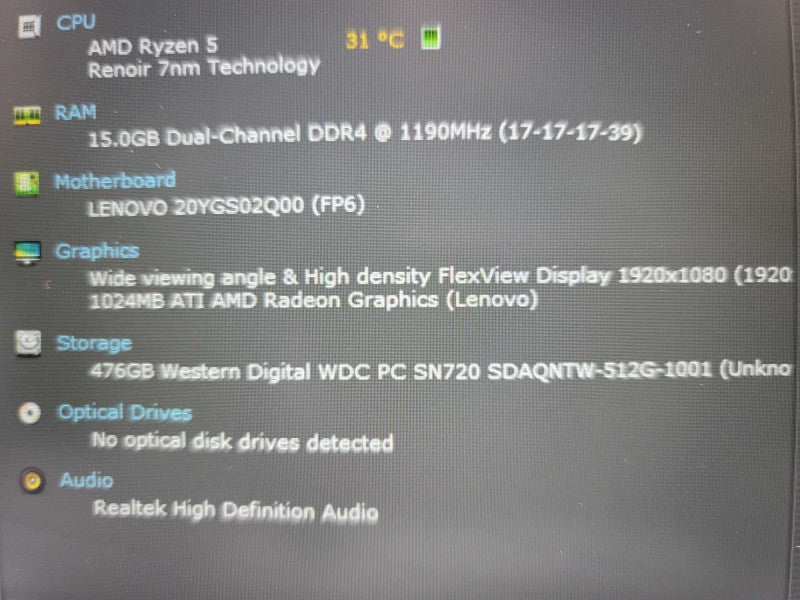 Lenovo E15 AMD Ryzen 5, 16GB DDR4, 1GB ATI AMD Radeon, 512GB m.2  Î²