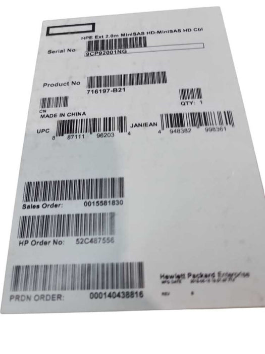 HPE Ext 2.0m MiniSAS HD-MiniSAS HD Cable 71697-B21 &