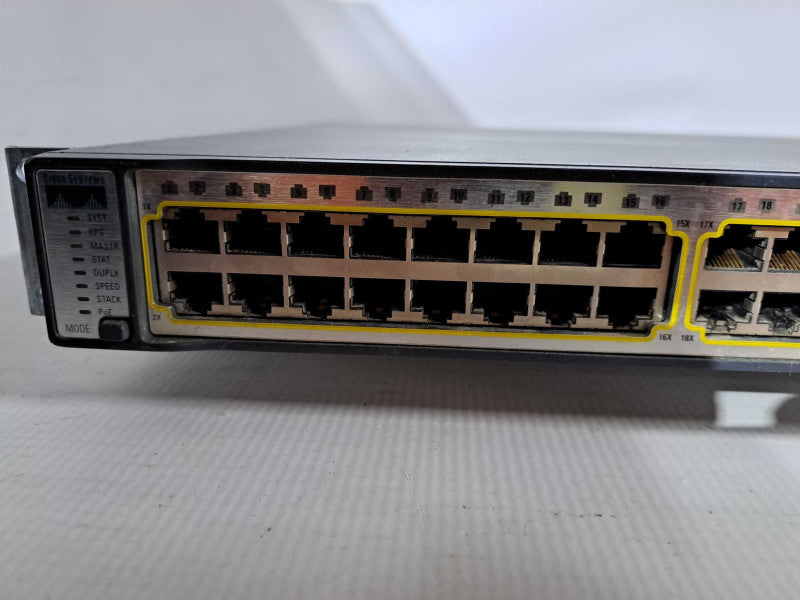 Cisco Catalyst 3750G Series PoE-48 WS-C3750G-48PS-E Gigabit PoE Fact Reset #