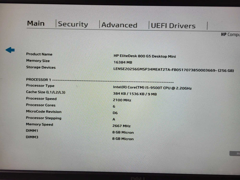 HP EliteDesk 800 G5 USFF i5-9500T CPU @ 2.2GHz 16GB DDR4 256GB NVme Q$