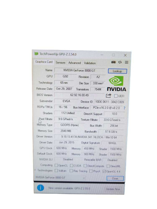 Nvidia GeForce 8800GT  GDDR3 Video Graphics Card &