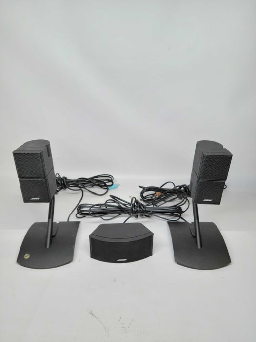 Bose Double Cube Speakers + Middle With Cables And Stands