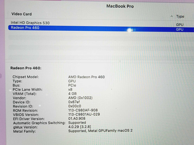 Apple Macbook Pro 2016 15\\" Core i7-6920HQ @ 2.9GHz 16GB DDR3 1TB SSD Radeon Pro 460 4GB (