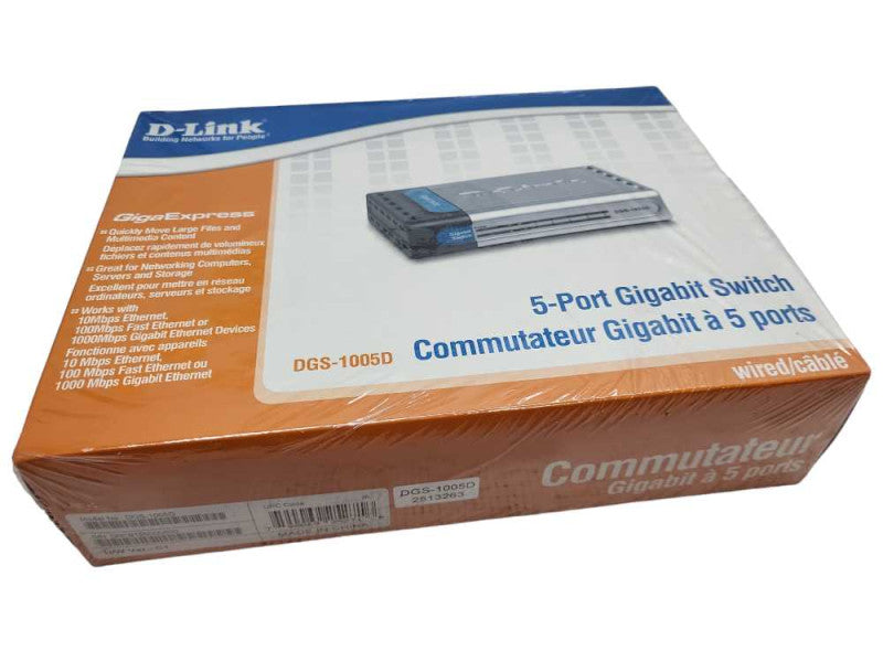 DGS-1005D DLINK 5-Port 10/100/1000 Mbps Gigabit Desktop Switch New &