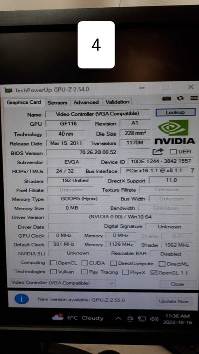 EVGA GTX 550 Ti Graphic Card &