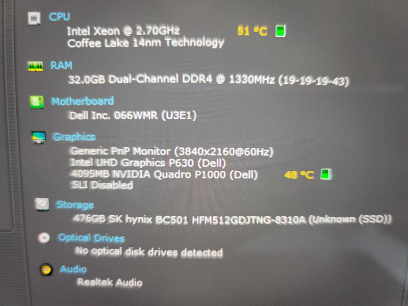 Dell Precision 5530 Xeon, 32GB DDR4, 4GB Quadro P1000, 512GB m.2  Q