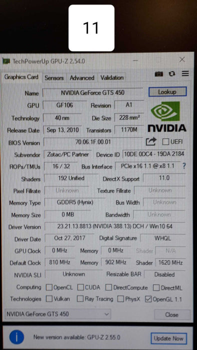 Zotac NVIDIA GeForce GTS 450 Graphic Card &