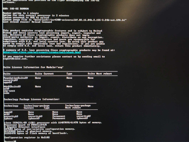 Cisco ISR4331/K9 V03 Enterprise Service Router Not Affected $