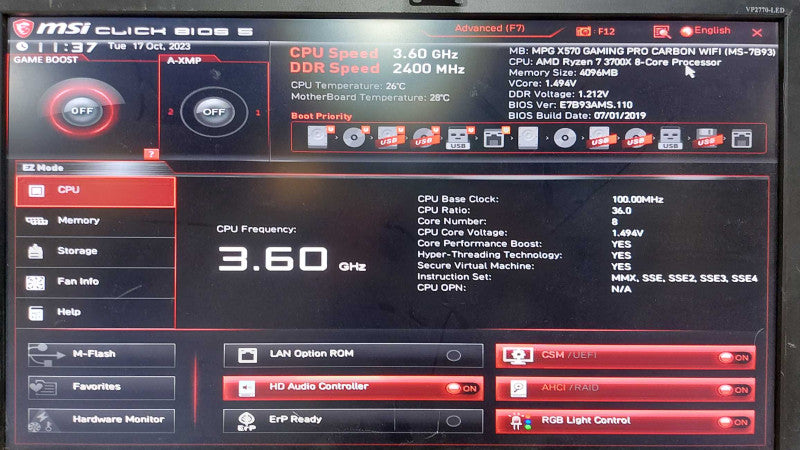 Custom PC ryzen 7 3700x / RTX 2060 Super / mpg x570 / 750w PSU