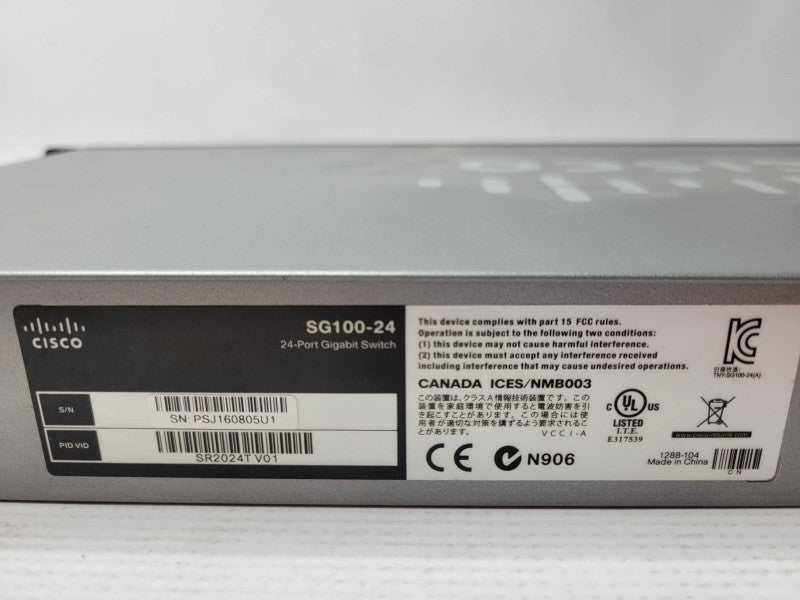 Cisco SG 100-24 24-Port Gigabit SR2024T Switch _