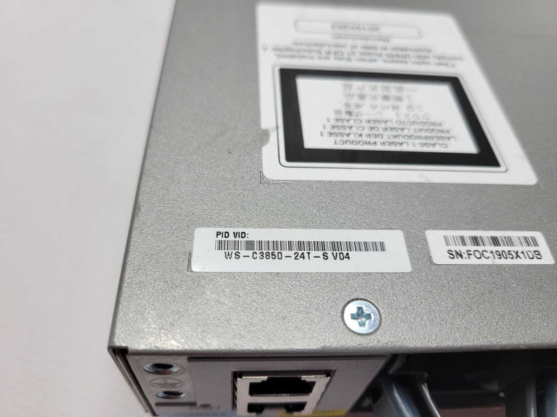 Cisco WS-C3850-24T-S 24-Port Gigabit Switch, C3850-NM-4-1G, 2x PSU, IPSERVICE _