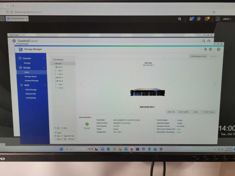 QNAP Network Attached Storage Model TS-869U-RP 4x 4TB HDDs, 2x PSU _