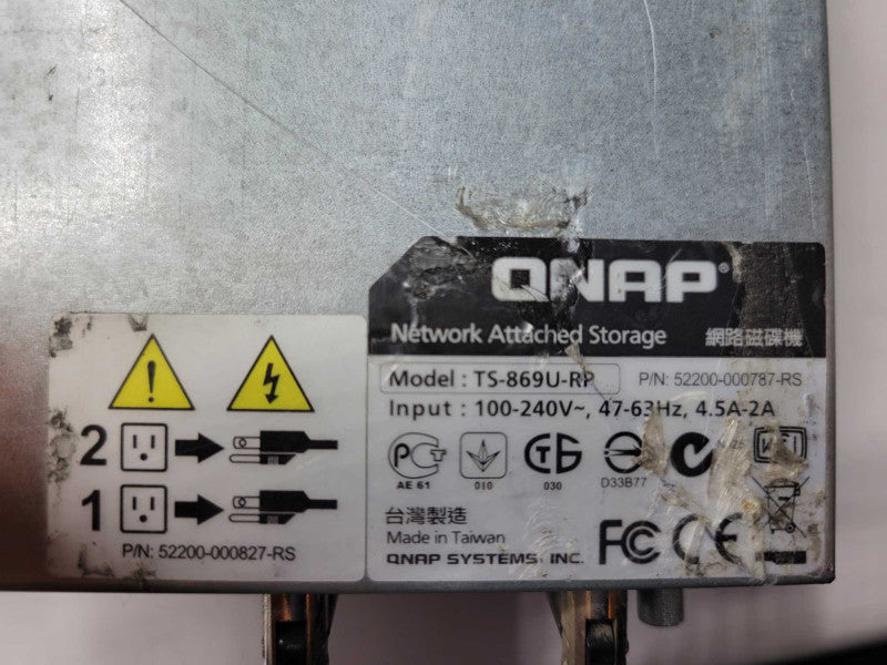 QNAP Network Attached Storage Model TS-869U-RP 4x 4TB HDDs, 2x PSU _